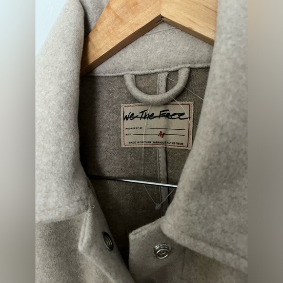 NWOT FREE PEOPLE WE THE FREE Lola Shirt Jacket | Beige/Melange MSRP $168 - Picture 9 of 11